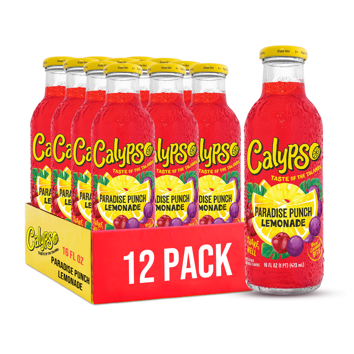 Calypso Lemonade, Paradise Punch, 16oz (Pack of 12)